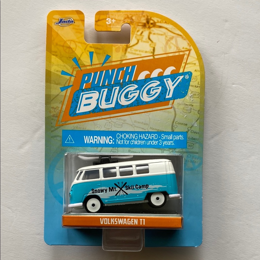 Jada Punch Buggy Volkswagen T1 Toy - Blue and White